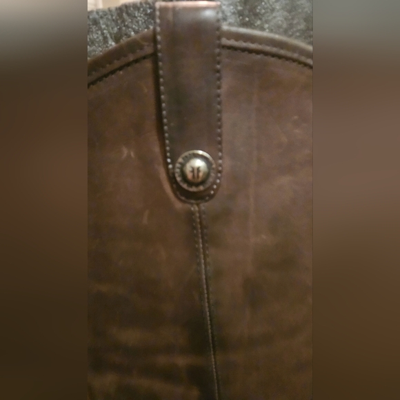 FRYE Melissa button lug tall boots in color Smoke. Size 8 - Picture 7 of 15